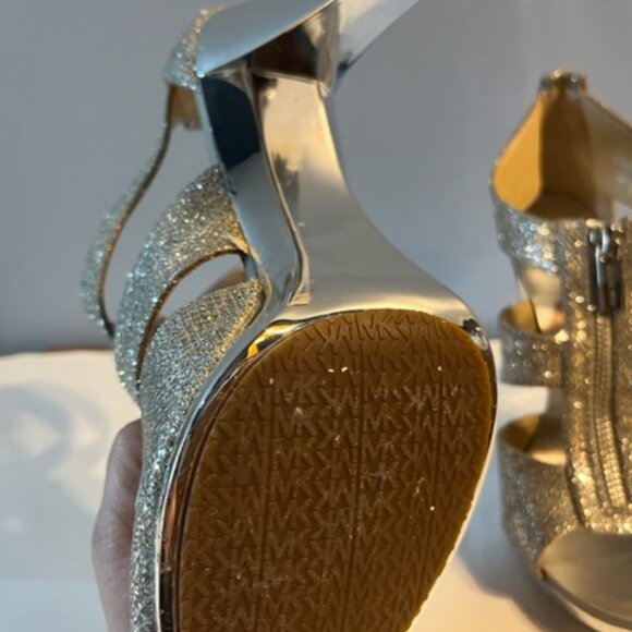 Michael Kors silvery flashy bling bling prom wedding fancy high heels*READ - Picture 7 of 11